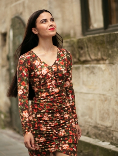 Трикотажна сукня з драпіровкою Vittoria Rose - Интернет-магазин одежды "Milkiss"