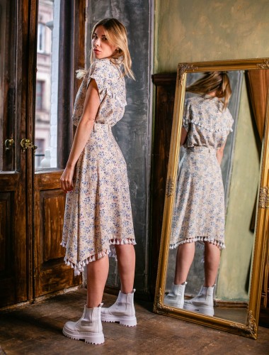 Сорочка Muse з льону в квіти - Интернет-магазин одежды "Milkiss"