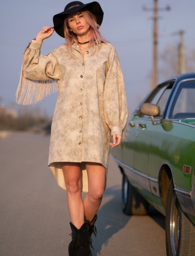 Джинсова сукня Road to Happiness з бахромою - Интернет-магазин одежды "Milkiss"