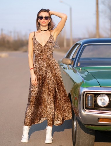 Сукня максі Road to Happiness в леопардовий принт - Интернет-магазин одежды "Milkiss"